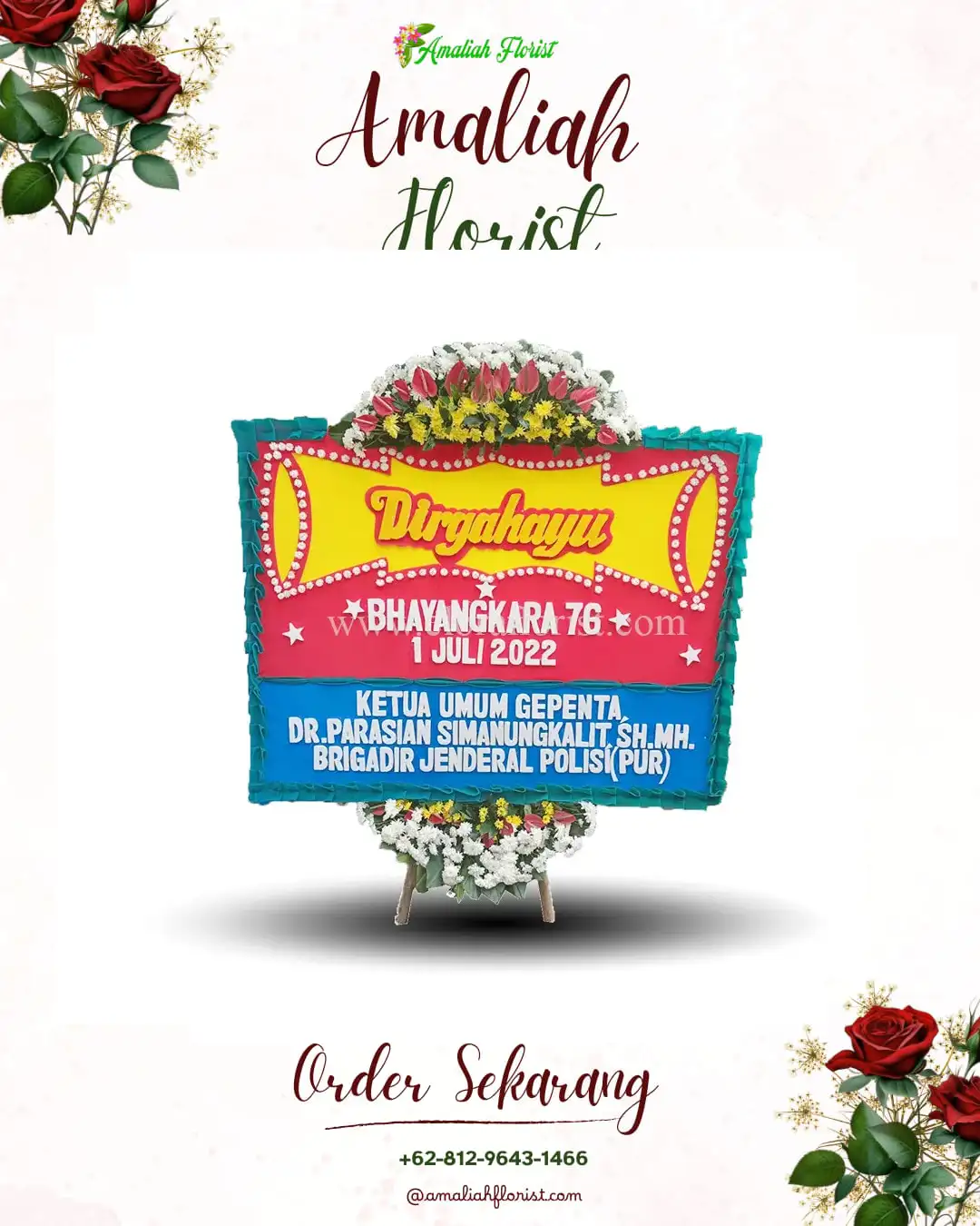 Papan Bunga HUT Ulang Tahun Bangun Mulyo